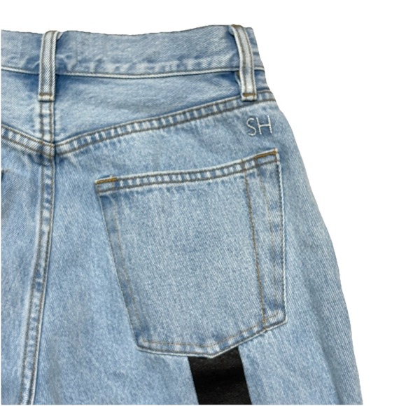 Still Here New York Tate Jeans Size 26 High Rise Straight Leg Asymmetric Stripe - Picture 11 of 15